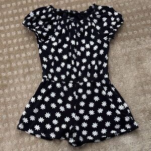 Old Navy Black and White Daisy Romper